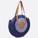 Serena Round Colorblock Straw Bag – Multicolor Circle Tote
