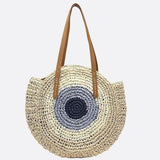 Serena Round Colorblock Straw Bag – Multicolor Circle Tote