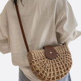 Rio Half-Moon Rope Crossbody Bag – Open-Weave Straw Bag