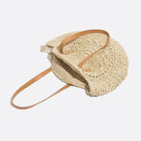 Solara Woven Straw Tote Bag – Round Crochet Beach Bag