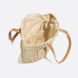 Solara Woven Straw Tote Bag – Round Crochet Beach Bag