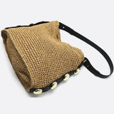 Slouchy Woven Shoulder Bag – Adjustable Strap Hobo Tote
