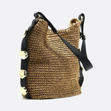 Slouchy Woven Shoulder Bag – Adjustable Strap Hobo Tote