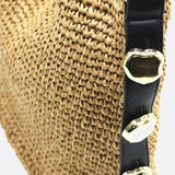 Slouchy Woven Shoulder Bag – Adjustable Strap Hobo Tote