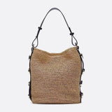 Slouchy Woven Shoulder Bag – Adjustable Strap Hobo Tote