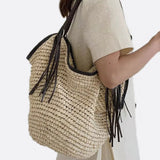Sierra Soft Straw Shoulder Bag – Woven Hobo Tote