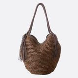 Sierra Soft Straw Shoulder Bag – Woven Hobo Tote