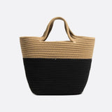 Noir Terra Two-Tone Rope Tote – Black and Beige