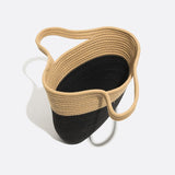 Noir Terra Two-Tone Rope Tote – Black and Beige
