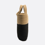 Noir Terra Two-Tone Rope Tote – Black and Beige