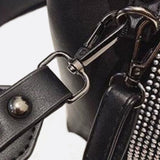 Black Rhinestone Bucket Bag – Sparkly Evening Shoulder Bag