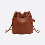 Mini Bucket Bag with Drawstring and Turn-Lock Closure