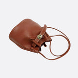 Mini Bucket Bag with Drawstring and Turn-Lock Closure