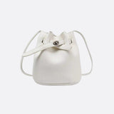Mini Bucket Bag with Drawstring and Turn-Lock Closure