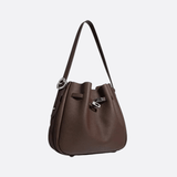 Luxury Leather Bucket Bag for Women – Sleek Structured Design