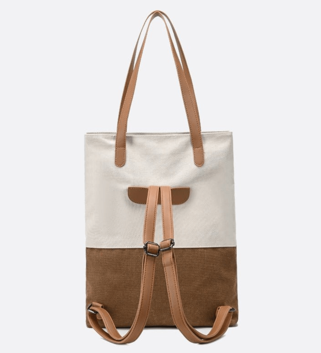 Two-Tone Canvas Tote Bag for Women – Minimalist Everyday Carry