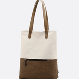 Two-Tone Canvas Tote Bag for Women – Minimalist Everyday Carry