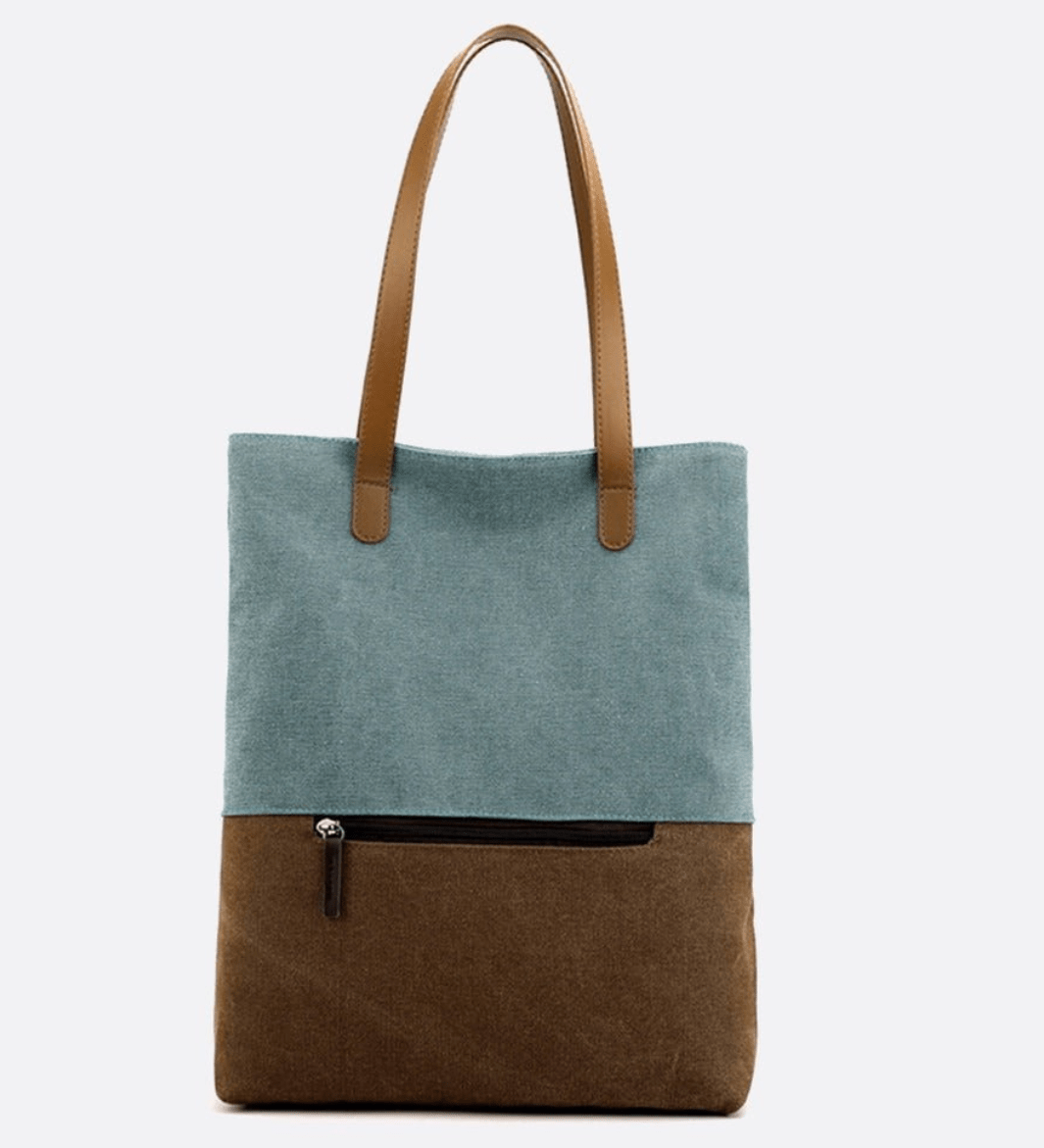 Two-Tone Canvas Tote Bag for Women – Minimalist Everyday Carry