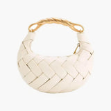 Alexandra Hobo Mini Bag with Golden Handle – Woven Textured Statement Handbag