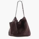 Textured Shoulder Bag with Pouch – Spacious Everyday Tote with Drawstring