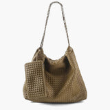 Textured Shoulder Bag with Pouch – Spacious Everyday Tote with Drawstring