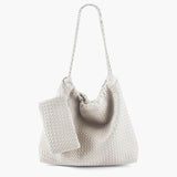 Textured Shoulder Bag with Pouch – Spacious Everyday Tote with Drawstring