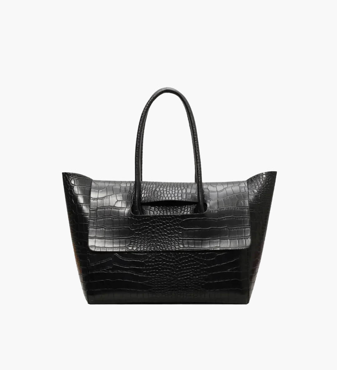 Large Crocodile Pattern Tote Bag – Elegant Shoulder Handbag with Spacious Design