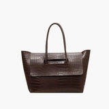 Large Crocodile Pattern Tote Bag – Elegant Shoulder Handbag with Spacious Design