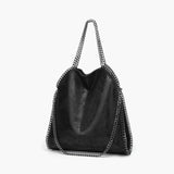 Large Tote Bag with Gold Chain Handle – Stylish Shoulder Handbag