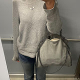 Large Tote Bag with Gold Chain Handle – Stylish Shoulder Handbag