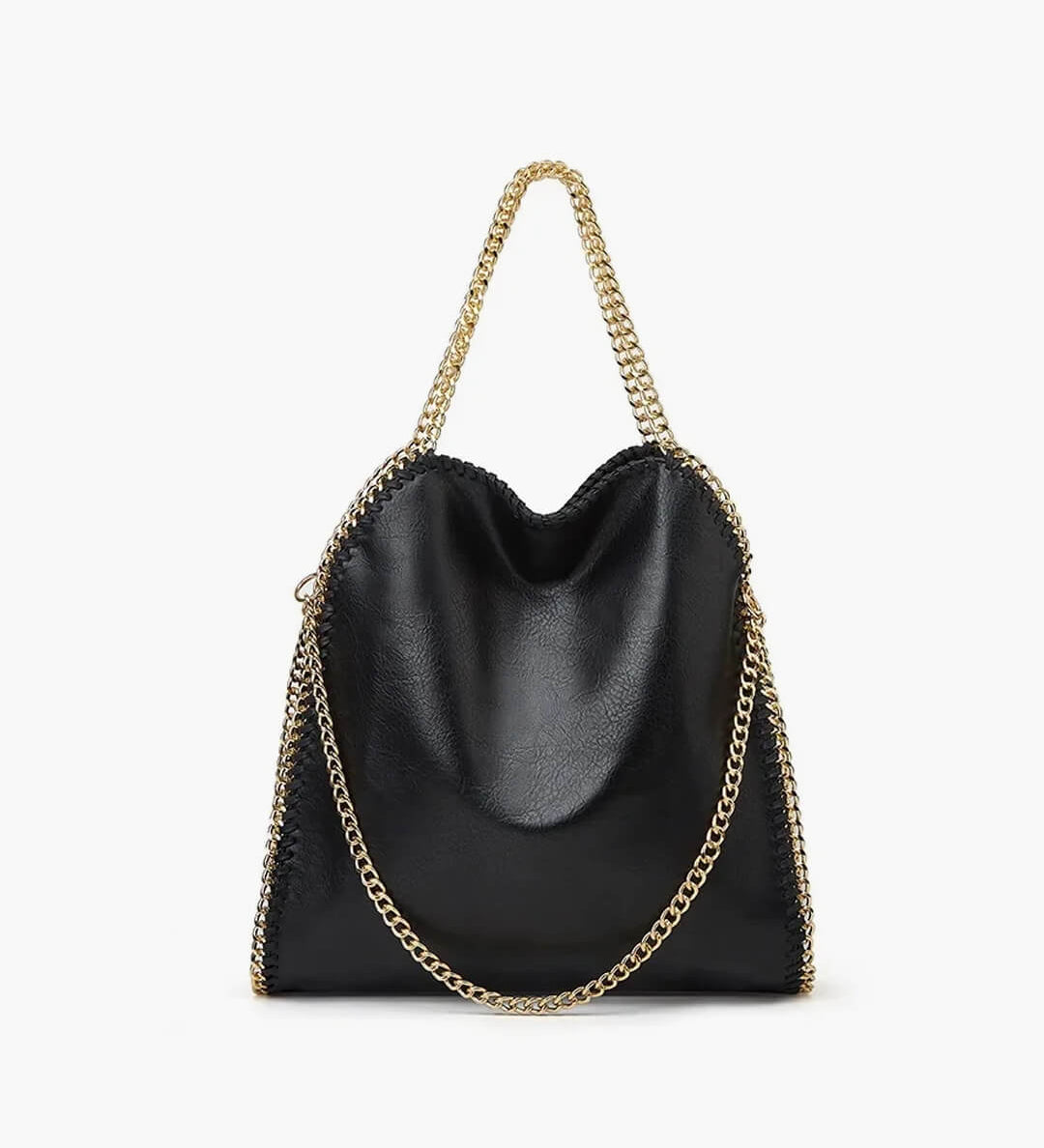 Large Tote Bag with Gold Chain Handle – Stylish Shoulder Handbag