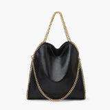 Large Tote Bag with Gold Chain Handle – Stylish Shoulder Handbag