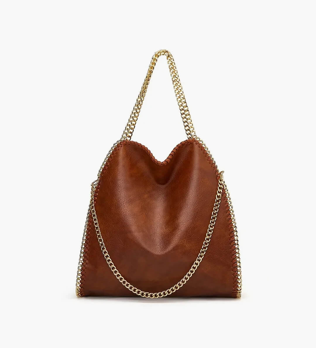 Large Tote Bag with Gold Chain Handle – Stylish Shoulder Handbag