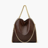 Large Tote Bag with Gold Chain Handle – Stylish Shoulder Handbag