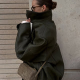 Woven Suede Shoulder Bag – Compact Everyday Handbag with Adjustable Strap
