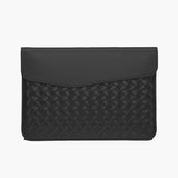 Woven Vegan Leather Laptop Bag – Elegant Work Tote with Detachable Strap