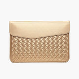 Woven Vegan Leather Laptop Bag – Elegant Work Tote with Detachable Strap