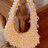Pearl Beaded Shoulder Bag – Elegant Statement Handbag for Special Occasions