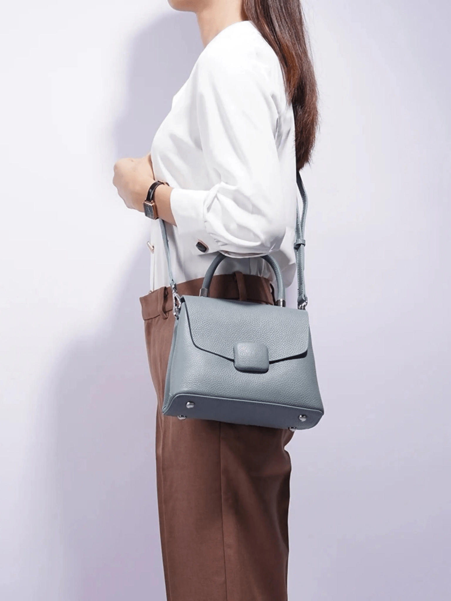 Skylar | Elegant Structured Leather Handbag with Timeless Appeal Feylen.com