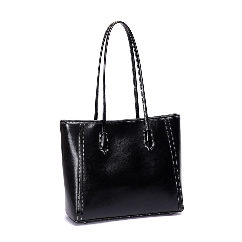 Audrey | Brown Leather Tote Bag – Classic & Versatile