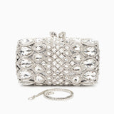 The Macy | Rhinestones Crystals Clutch Bag - Silver - clutches from Aurora-Bags for sale at Aurora-Bags