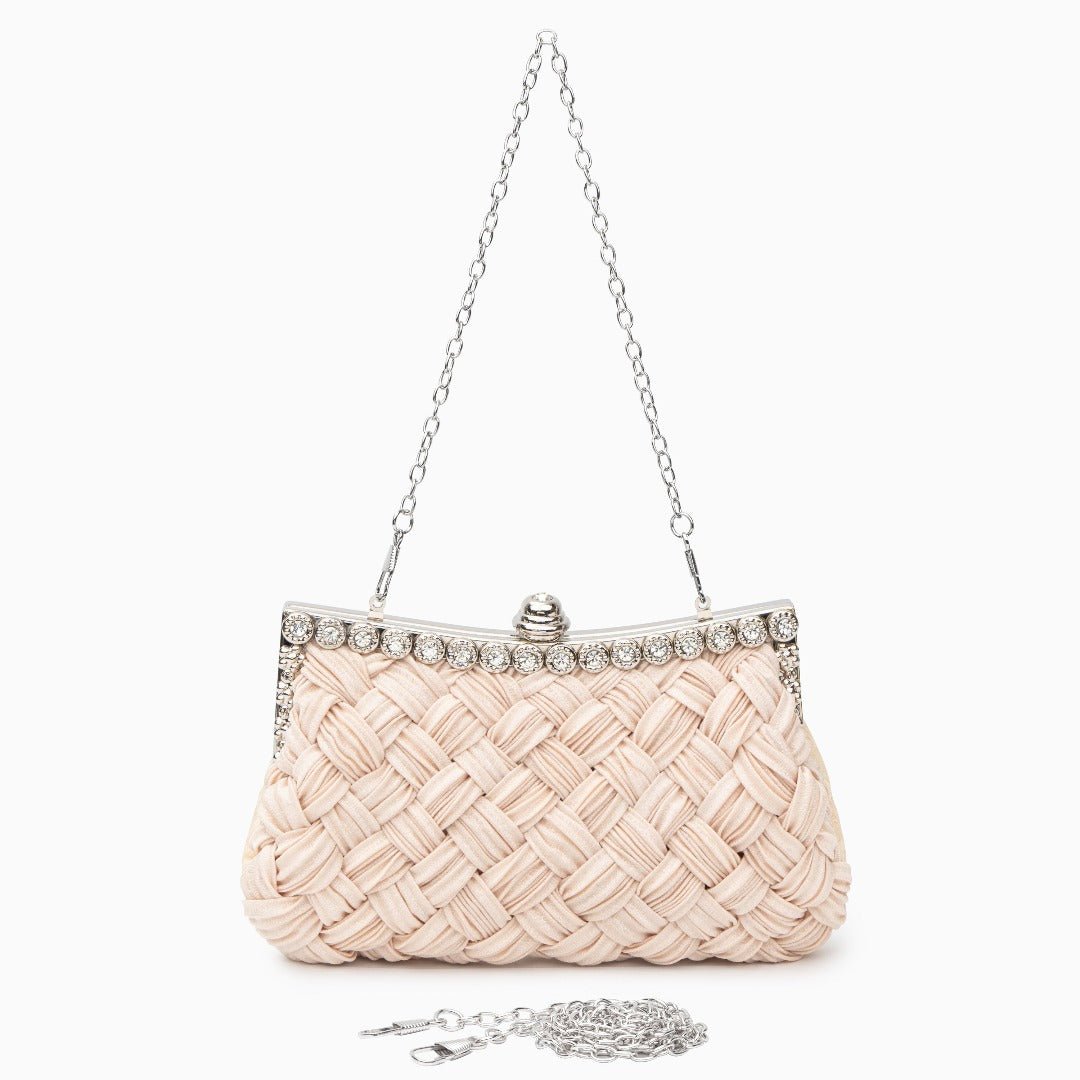 The Maddy | Braided Rhinestone Clutch Bag - Aurora-Bags