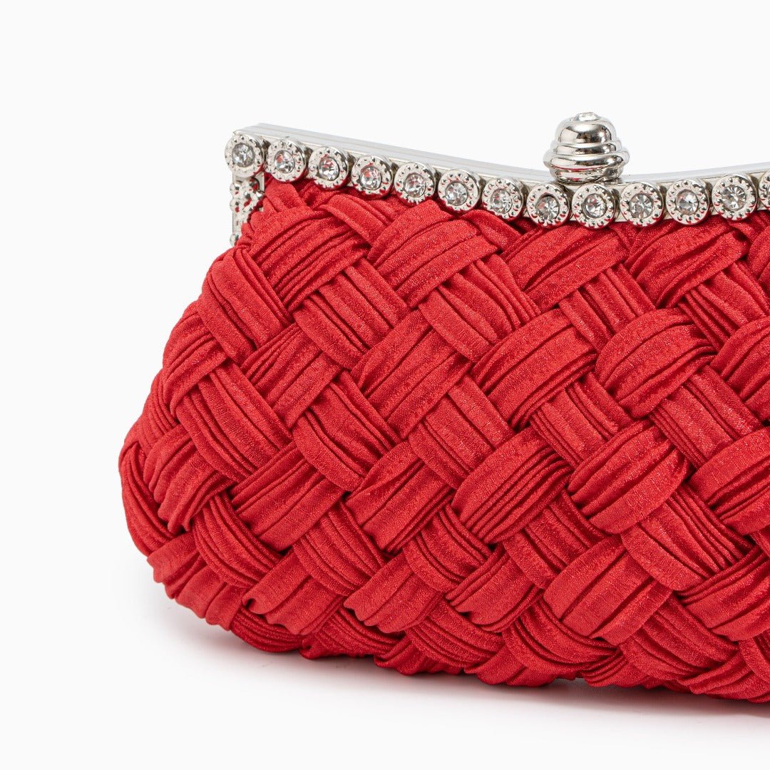 The Maddy | Braided Rhinestone Clutch Bag - Aurora-Bags