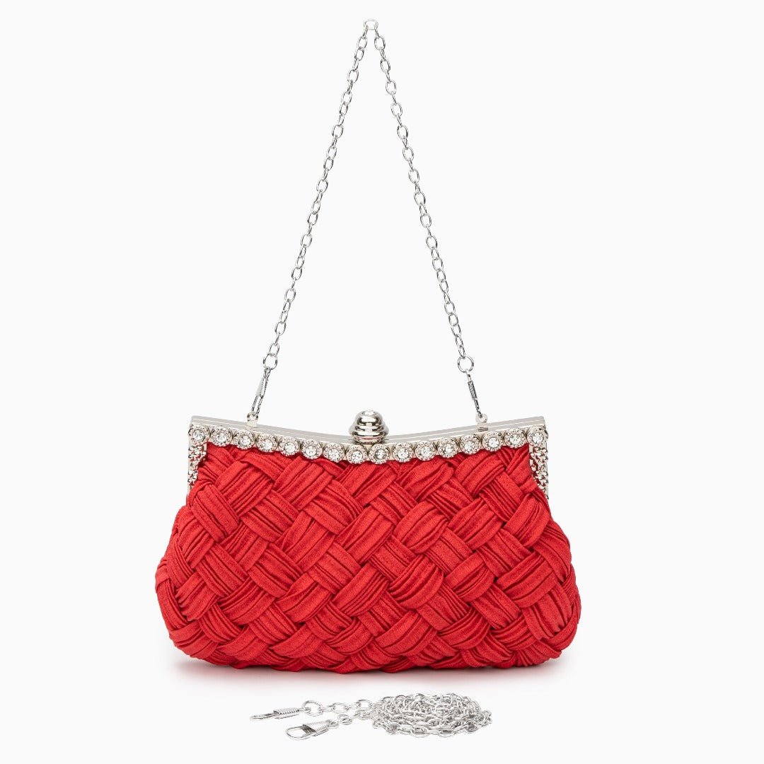 The Maddy | Braided Rhinestone Clutch Bag - Aurora-Bags