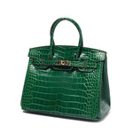 The Tabby | Luxury Crocodile-Embossed Handbag – Elegant Emerald Green - Top-handle Bag from Aurora-Bags