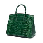 The Tabby | Luxury Crocodile-Embossed Handbag – Elegant Emerald Green - Top-handle Bag from Aurora-Bags