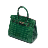 The Tabby | Luxury Crocodile-Embossed Handbag – Elegant Emerald Green - Top-handle Bag from Aurora-Bags