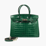 The Tabby | Luxury Crocodile-Embossed Handbag – Elegant Emerald Green - Top-handle Bag from Aurora-Bags