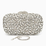 The Valentina | Rhinestones Clutch Bag - Silver - Aurora-Bags