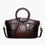 Verona | Croc-Embossed Handbag with Circular Handle Aurora-Bags